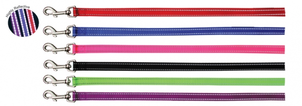 Beau Pets - Reflective Nylon - Lead - Purple - Image 2
