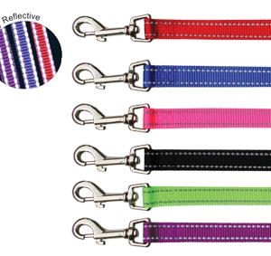 Beau Pets - Reflective Nylon - Lead - Black