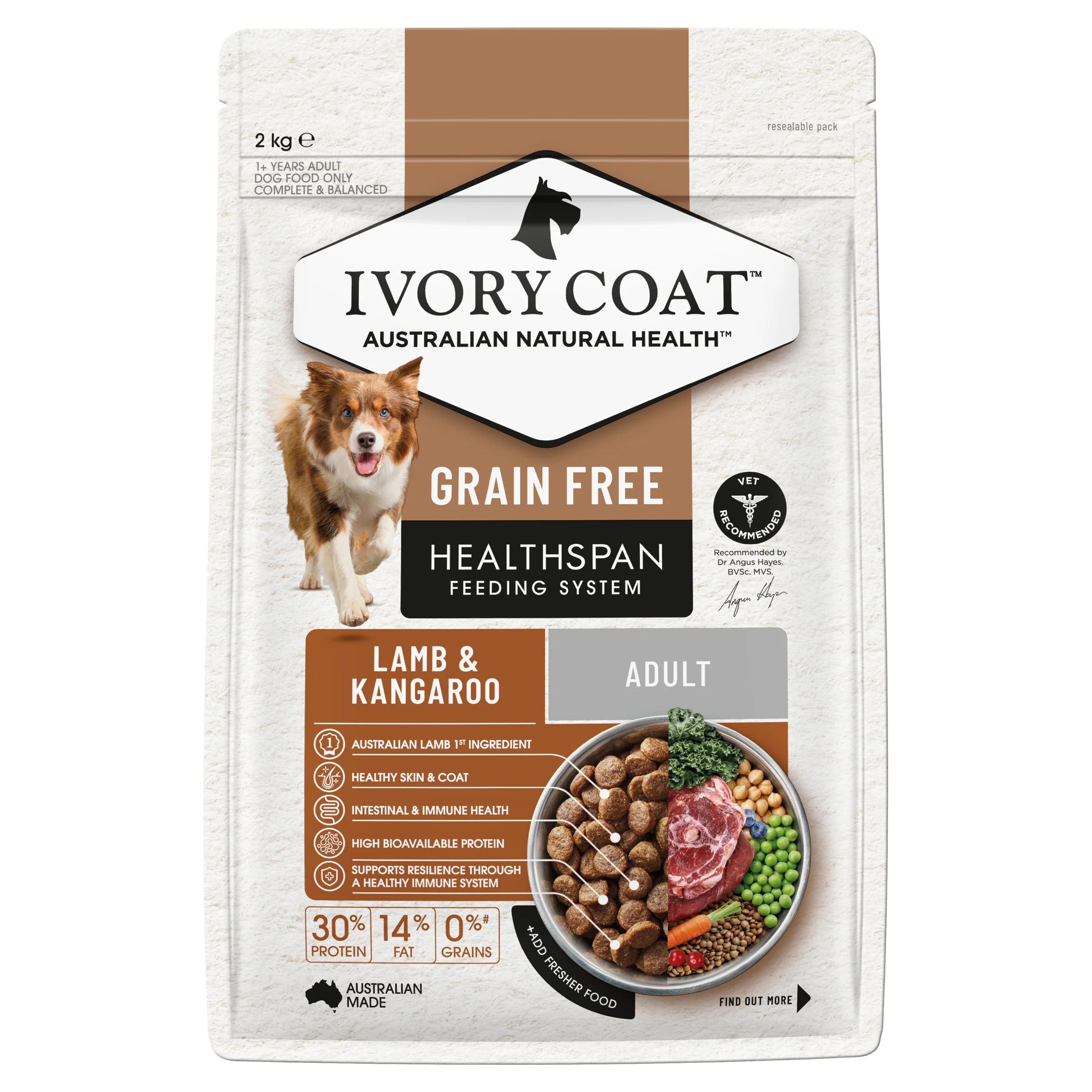 Ivory Coat - Adult Dog - GRAIN FREE - Lamb & Kangaroo