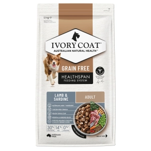 Ivory Coat - Adult Dog - GRAIN FREE - Lamb & Sardine