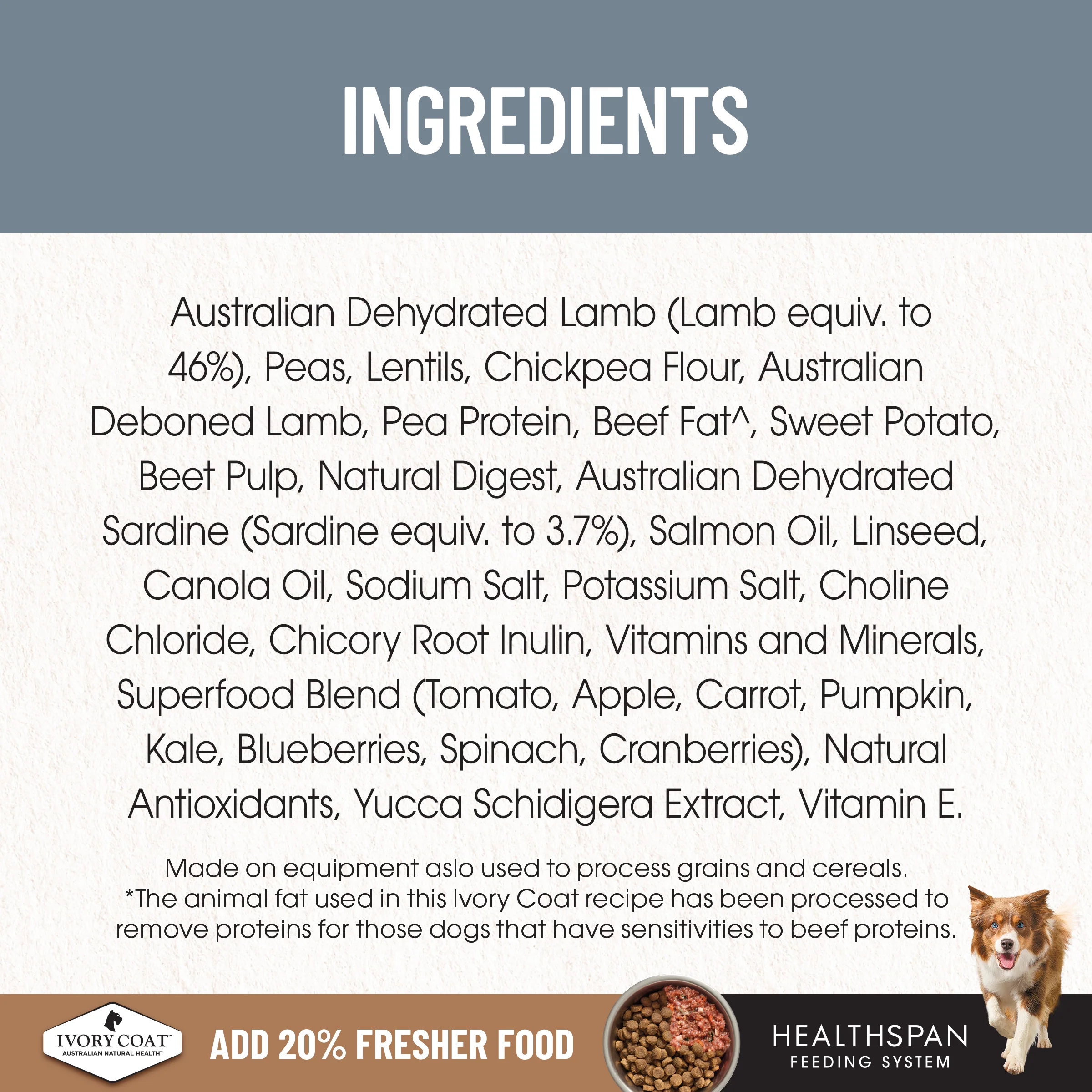 Ivory Coat - Adult Dog - GRAIN FREE - Lamb & Sardine - Image 7
