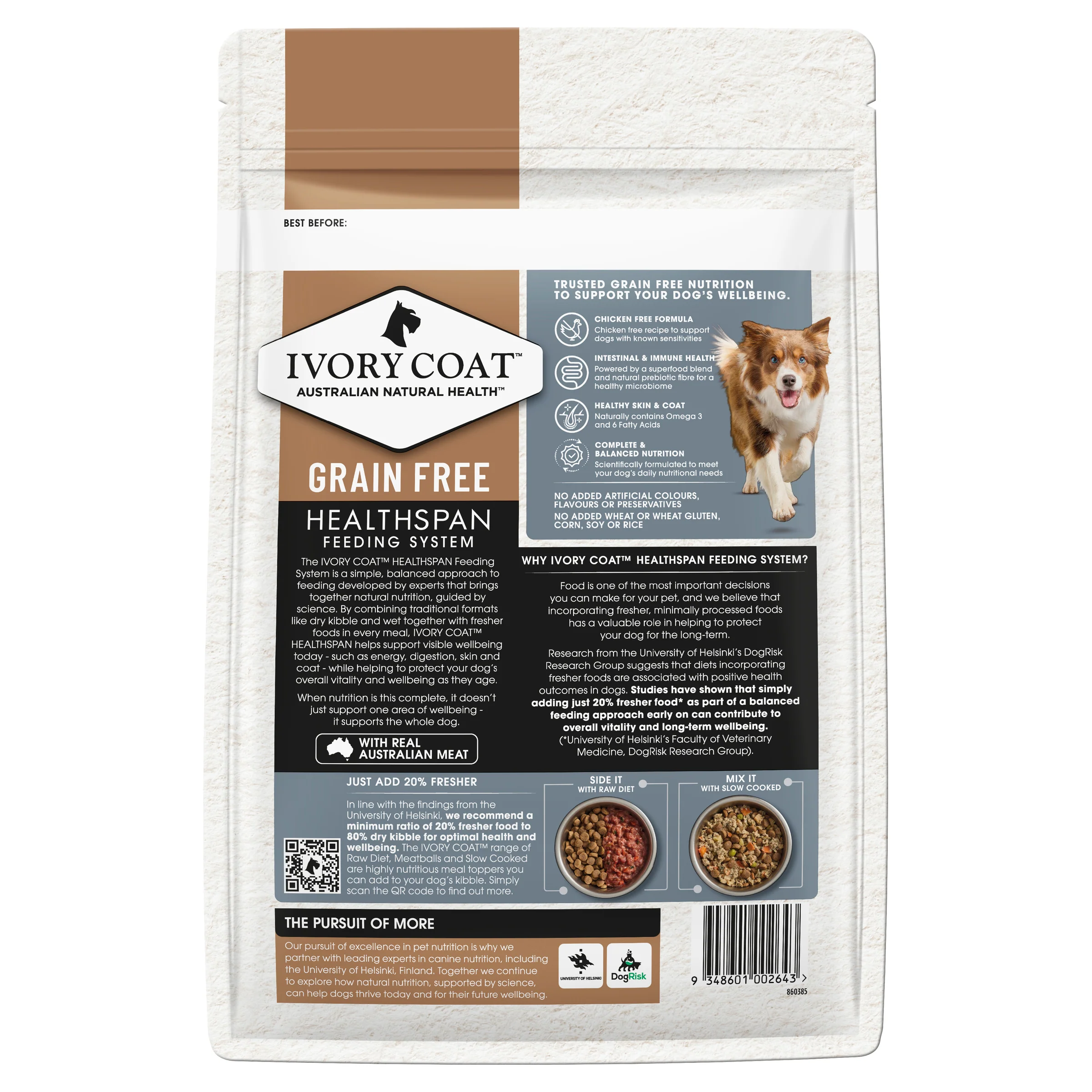 Ivory Coat - Adult Dog - GRAIN FREE - Lamb & Sardine - Image 3
