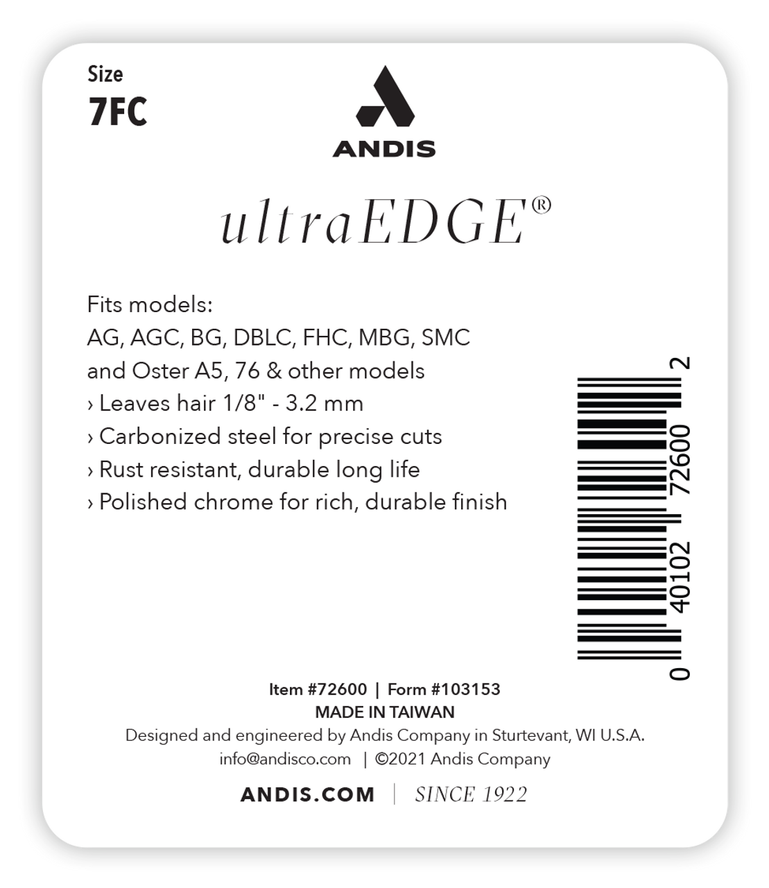 Andis - UltraEDGE Blade - Size 7FC - Image 3