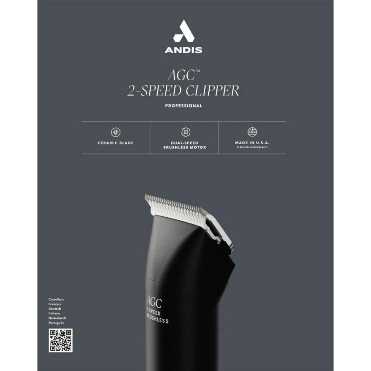 Andis - AGC - 2-Speed Clipper - Black - Image 2