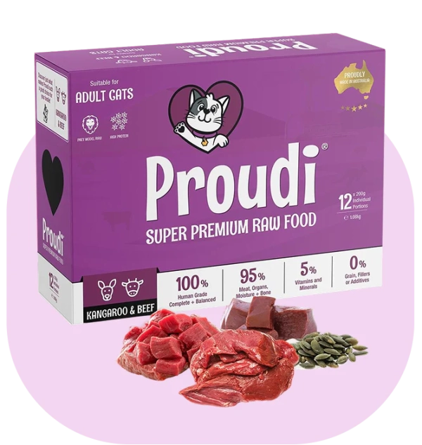 Proudi - Super Premium Raw Food for Cats - Kangaroo & Beef
