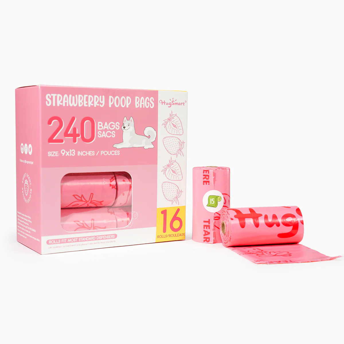 Hugsmart - Strawberry Poop Bags
