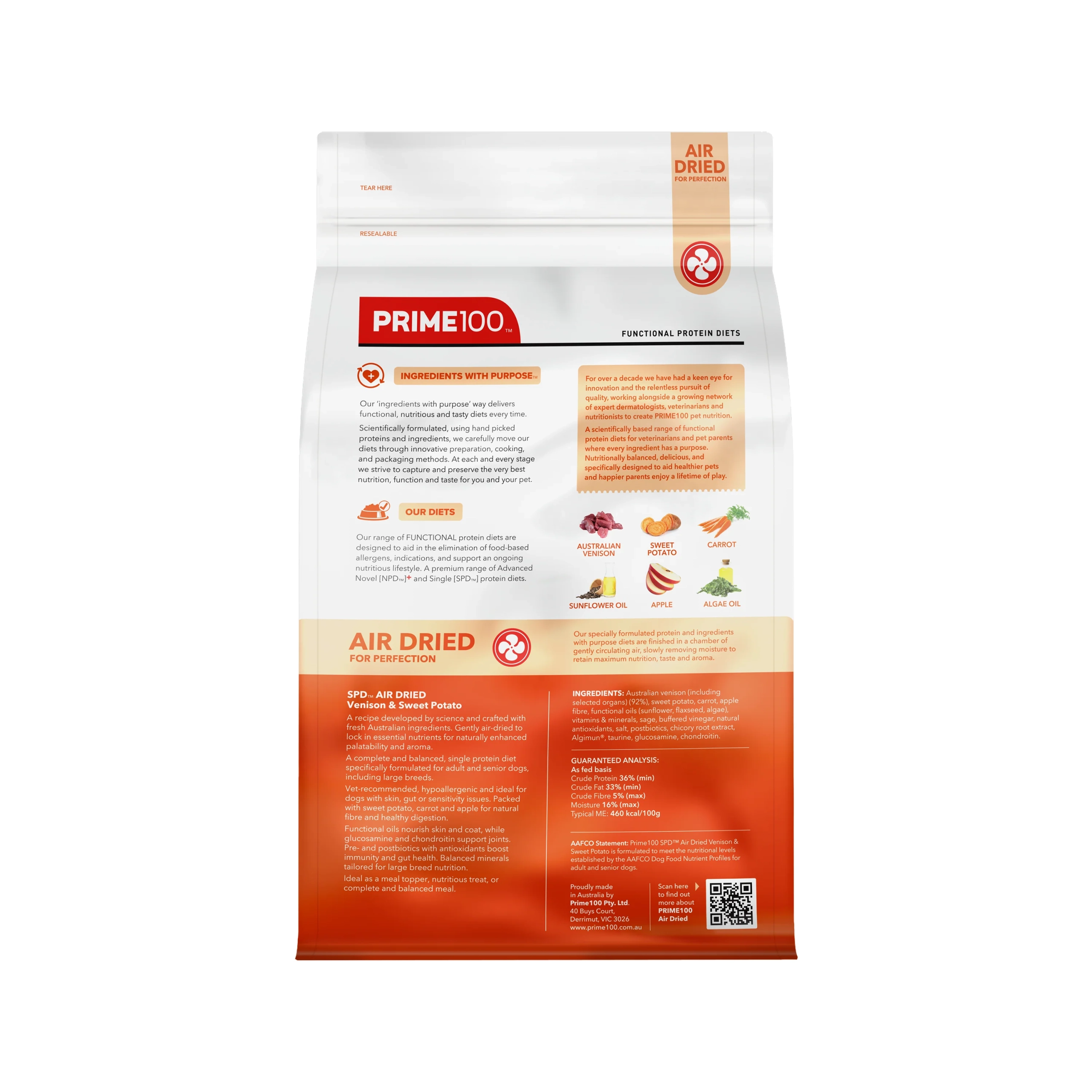 Prime100 - SPD Air Dried - Venison & Sweet Potato - Image 4