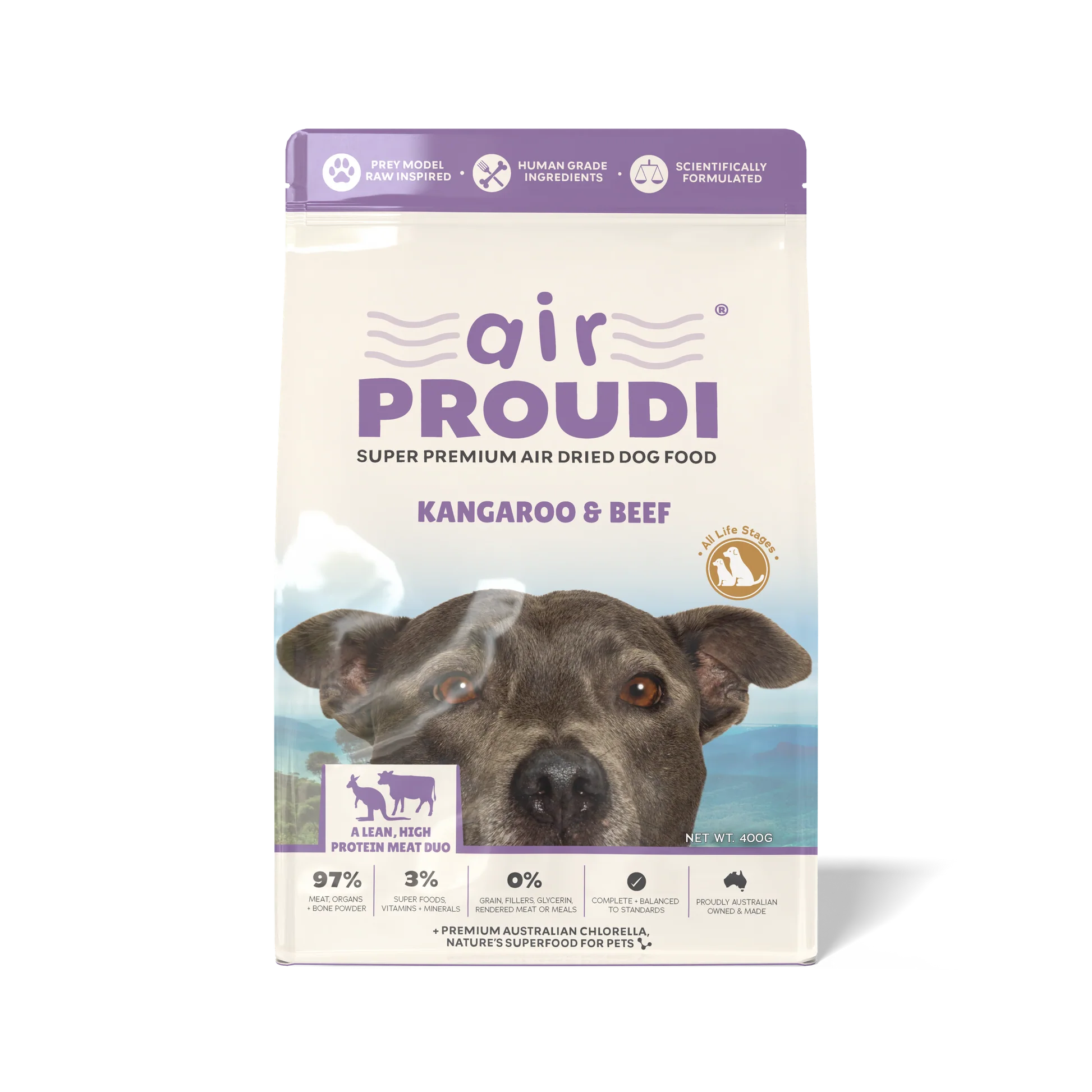 Proudi - Super Premium Air Dried Dog Food - Kangaroo & Beef