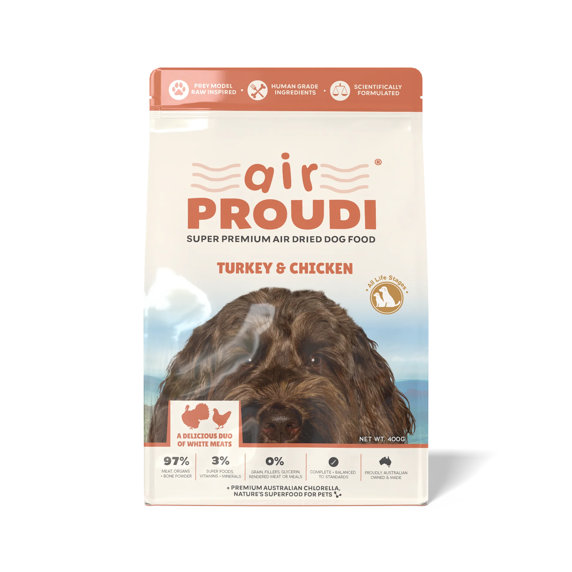 Proudi - Super Premium Air Dried Dog Food - Turkey & Chicken