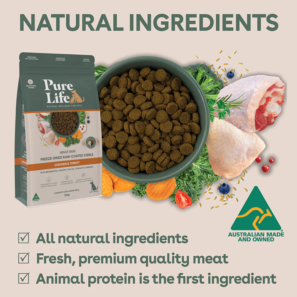 Pure Life - Adult Dog - Freeze-Dried Raw Coated Kibble - Chicken & Turkey - Image 10