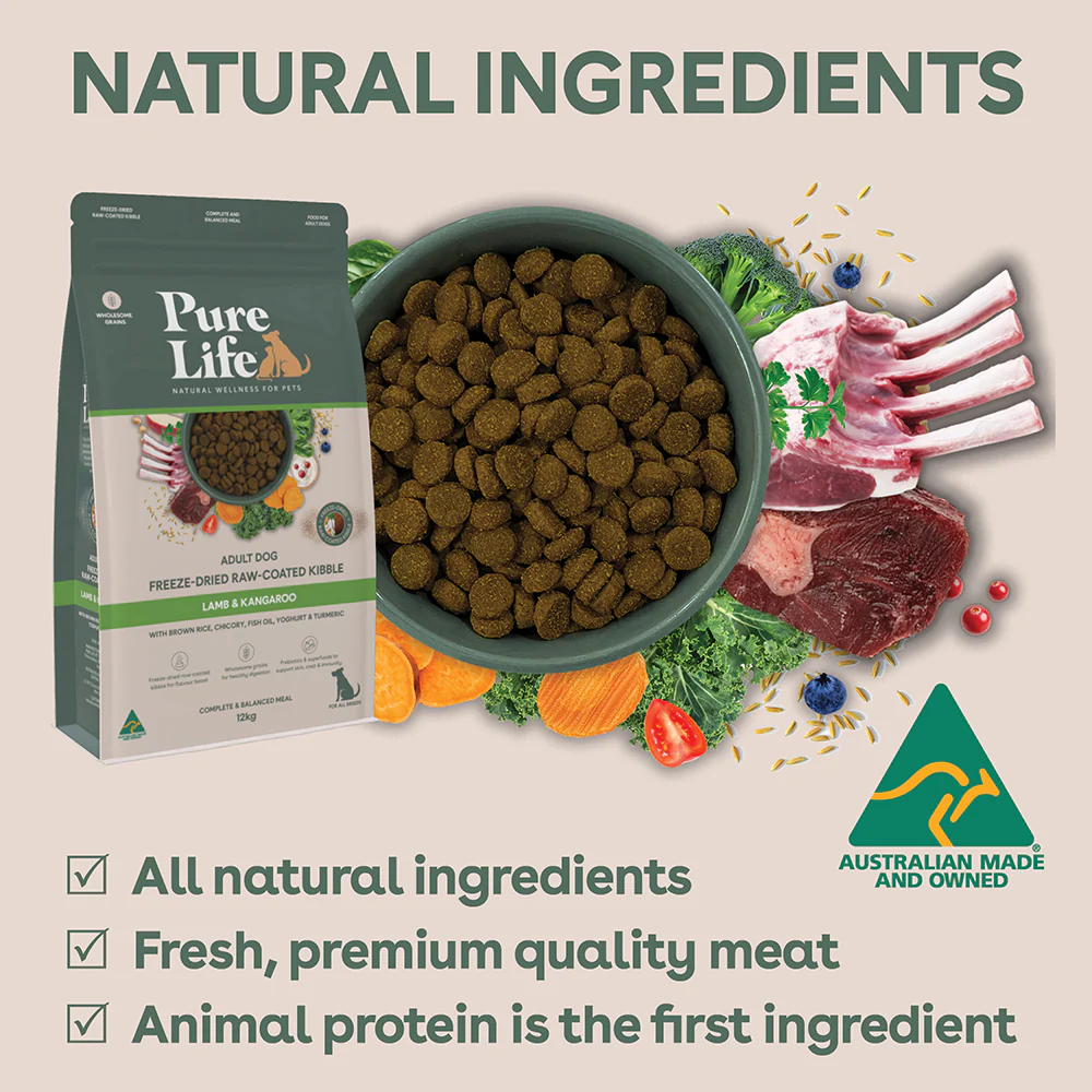 Pure Life - Adult Dog - Freeze-Dried Raw Coated Kibble - Lamb & Kangaroo - Image 11