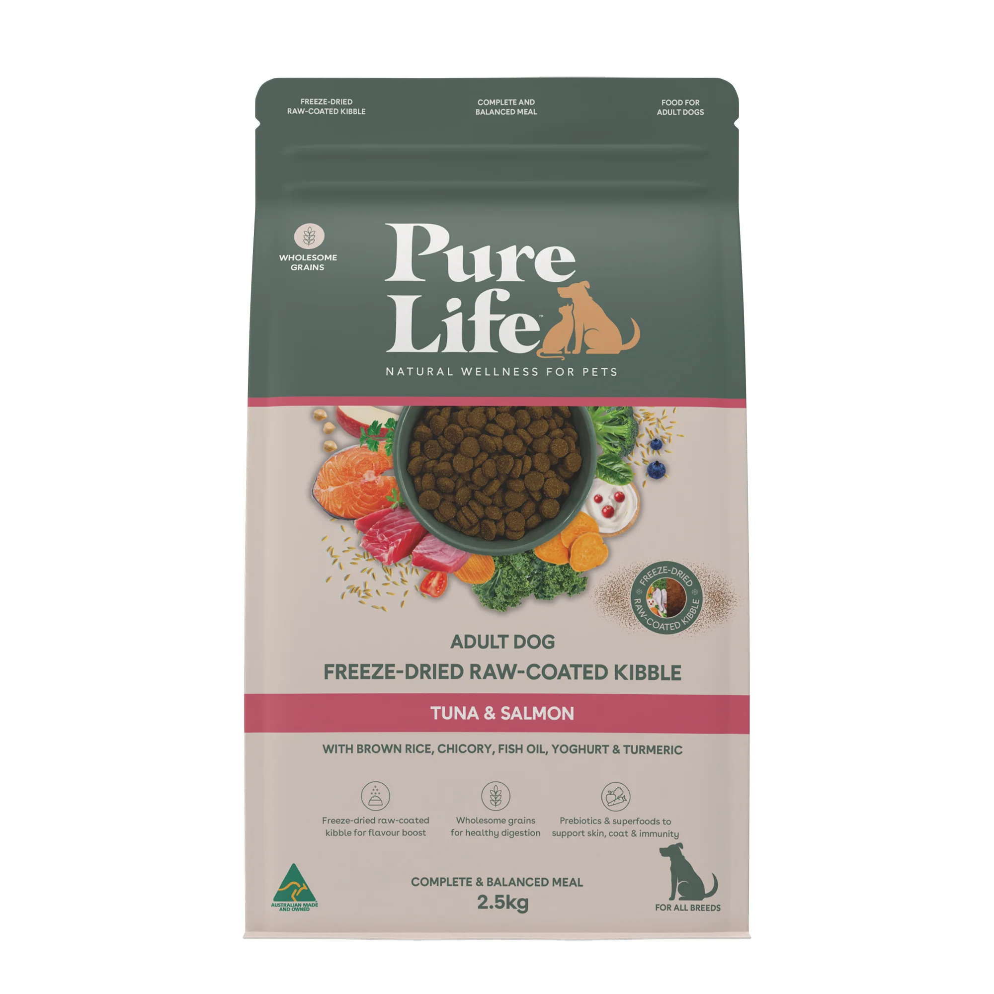 Pure Life - Adult Dog - Freeze-Dried Raw Coated Kibble - Tuna & Salmon - Image 2