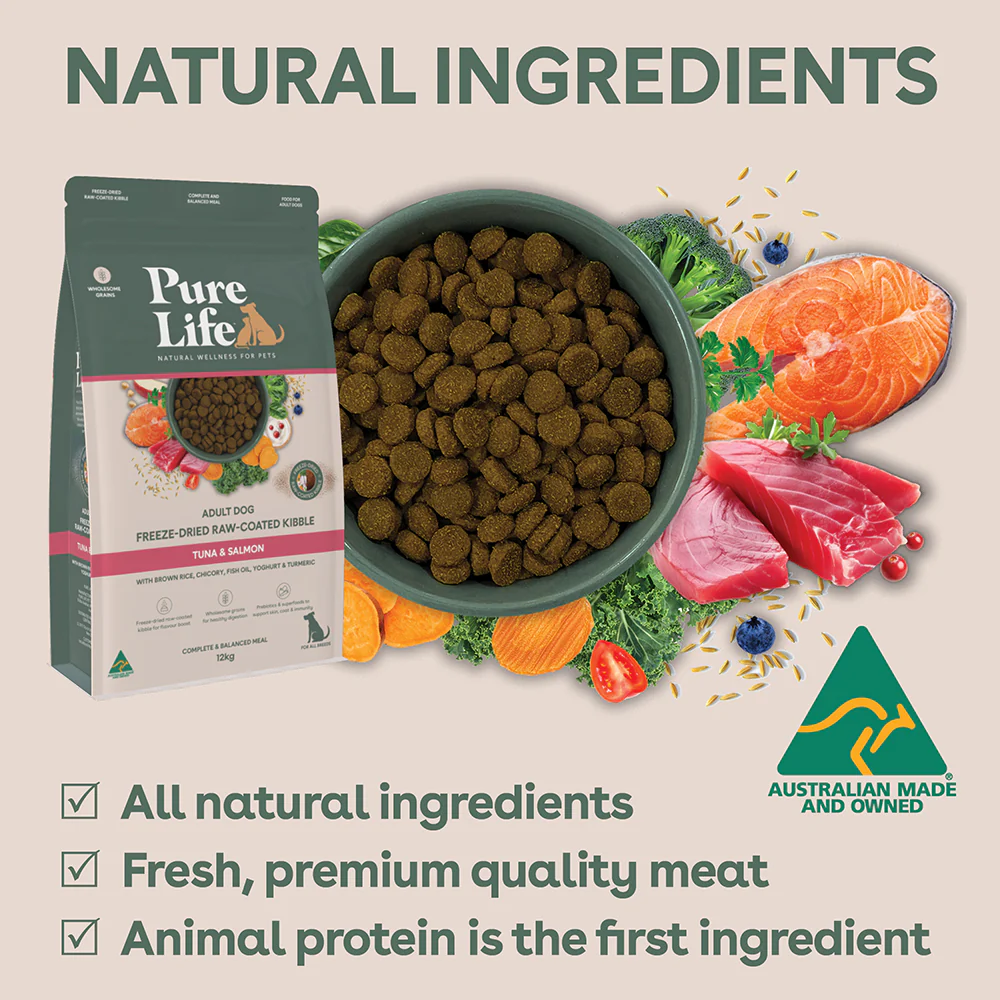 Pure Life - Adult Dog - Freeze-Dried Raw Coated Kibble - Tuna & Salmon - Image 11