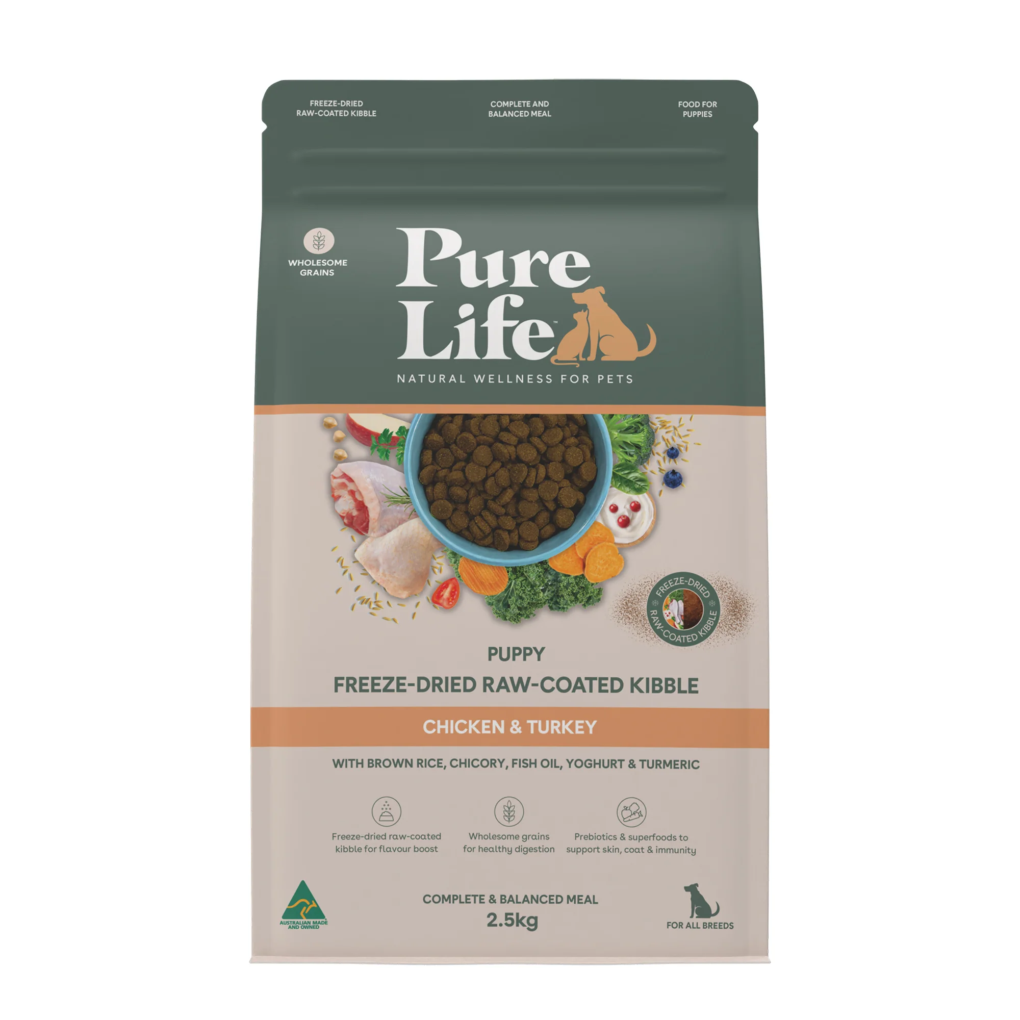 Pure Life - Puppy - Freeze-Dried Raw Coated Kibble - Chicken & Turkey - Image 2