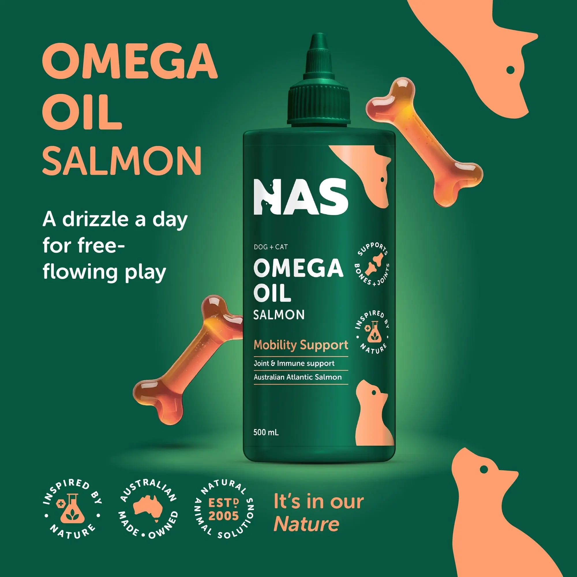Natural Animal Solutions - Omega Oil - Salmon - Image 2