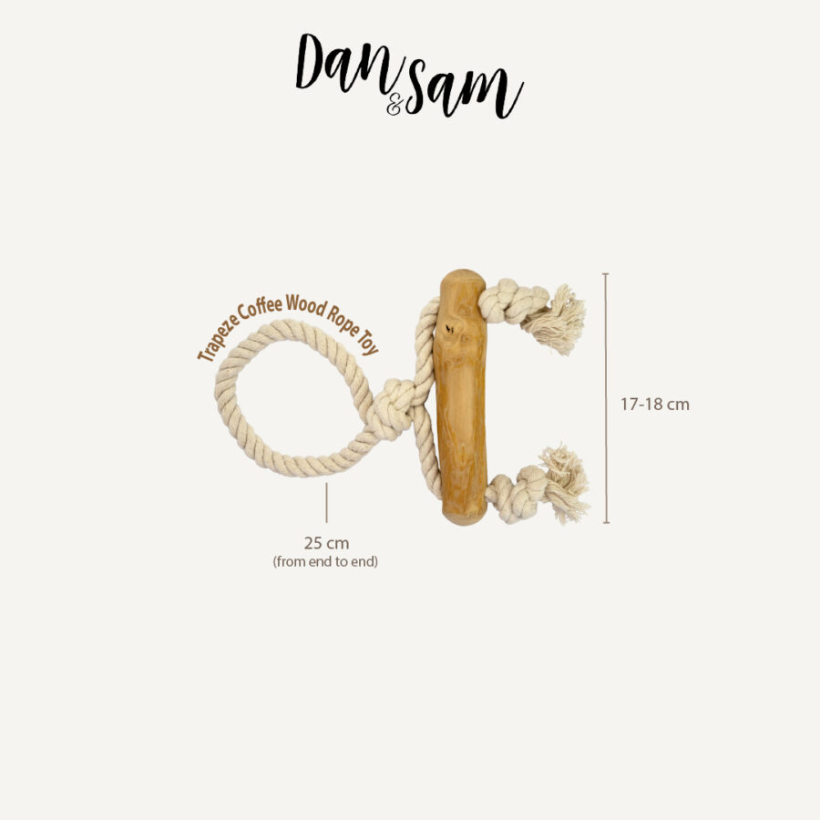 Dan & Sam - Trapeze - Coffee Wood Rope Toy - Image 5